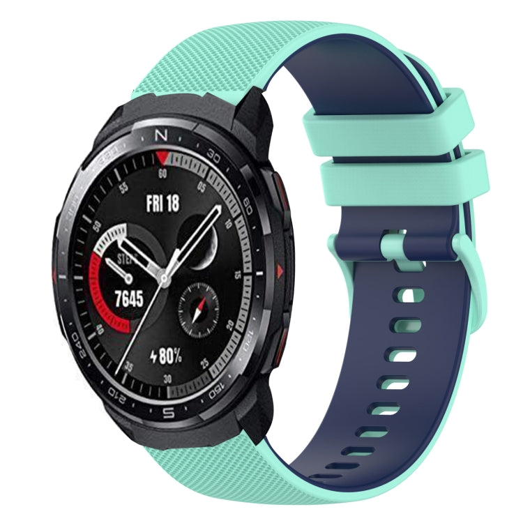 For Honor Watch GS Pro 22mm Checkered Two-Color Silicone Watch Band