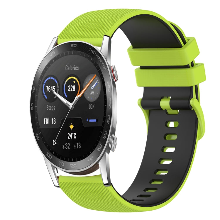 For Honor Magic Watch 2 46mm 22mm Checkered Two-Color Silicone Watch Band