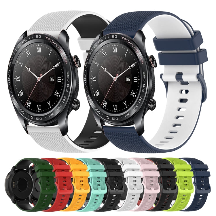 For Honor Watch Dream 22mm Checkered Two-Color Silicone Watch Band