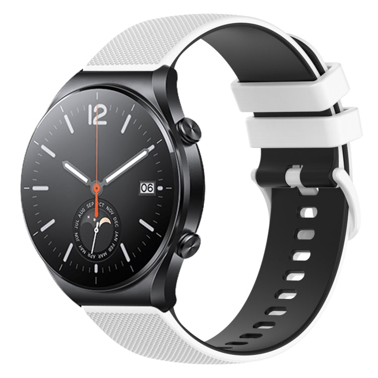 For Xiaomi Watch S1 22mm Checkered Two-Color Silicone Watch Band