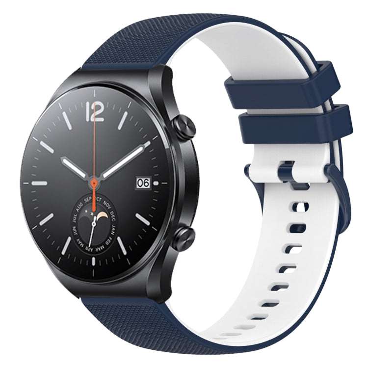 For Xiaomi Watch S1 22mm Checkered Two-Color Silicone Watch Band