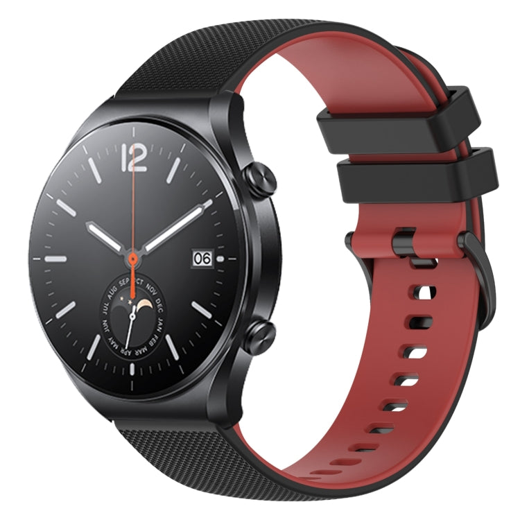 For Xiaomi Watch S1 22mm Checkered Two-Color Silicone Watch Band
