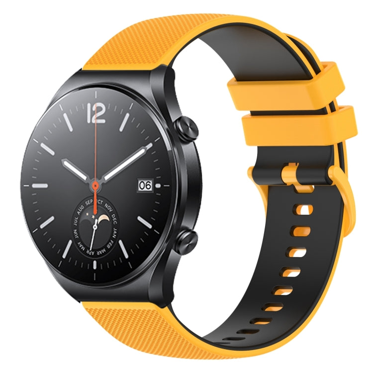 For Xiaomi Watch S1 22mm Checkered Two-Color Silicone Watch Band