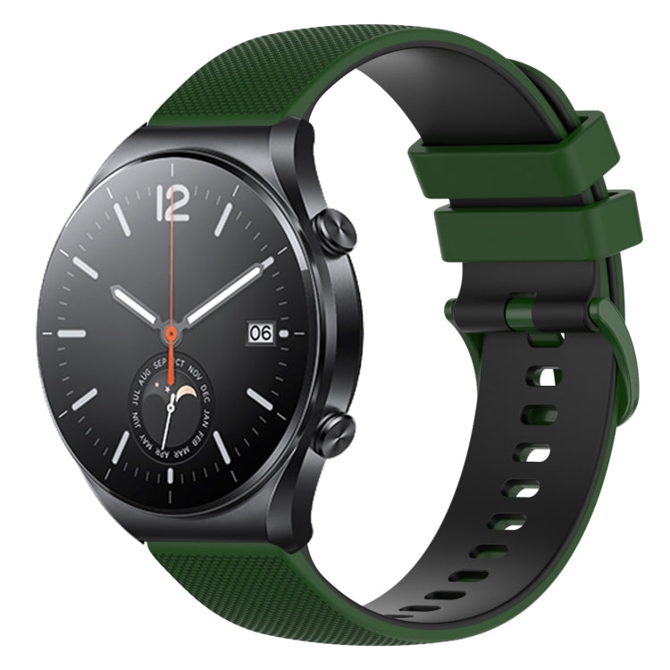For Xiaomi Watch S1 22mm Checkered Two-Color Silicone Watch Band