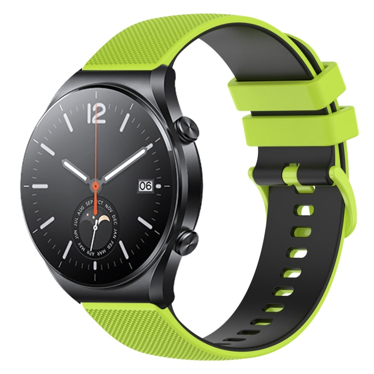 For Xiaomi Watch S1 22mm Checkered Two-Color Silicone Watch Band