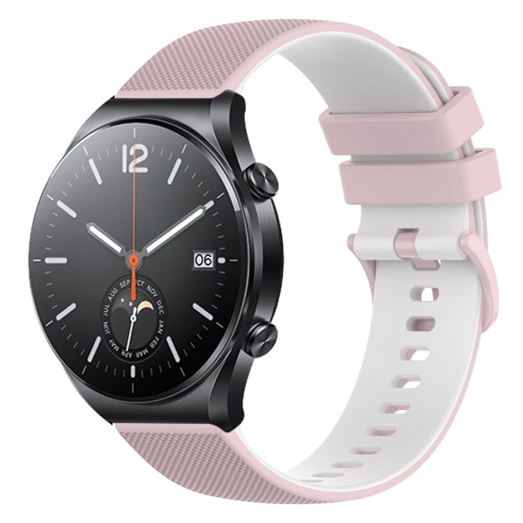 For Xiaomi Watch S1 22mm Checkered Two-Color Silicone Watch Band