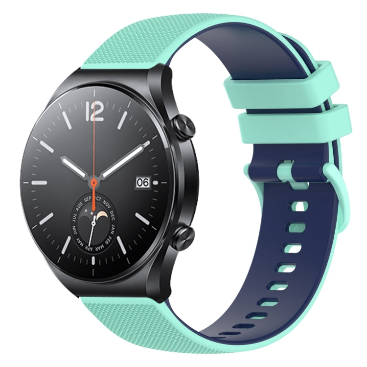 For Xiaomi Watch S1 22mm Checkered Two-Color Silicone Watch Band
