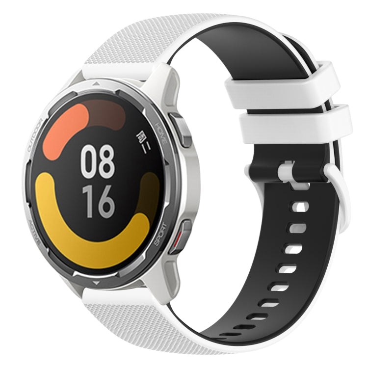 For Xiaomi Watch Color 2 22mm Checkered Two-Color Silicone Watch Band