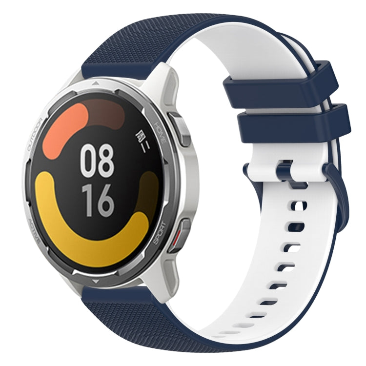 For Xiaomi Watch Color 2 22mm Checkered Two-Color Silicone Watch Band