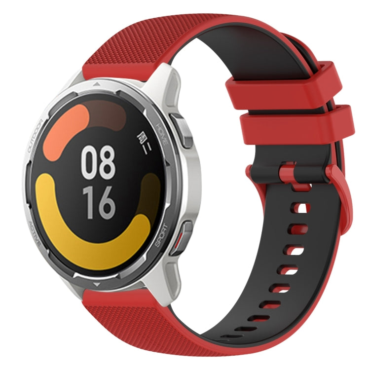 For Xiaomi Watch Color 2 22mm Checkered Two-Color Silicone Watch Band