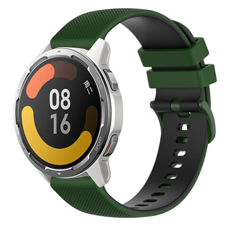 For Xiaomi Watch Color 2 22mm Checkered Two-Color Silicone Watch Band