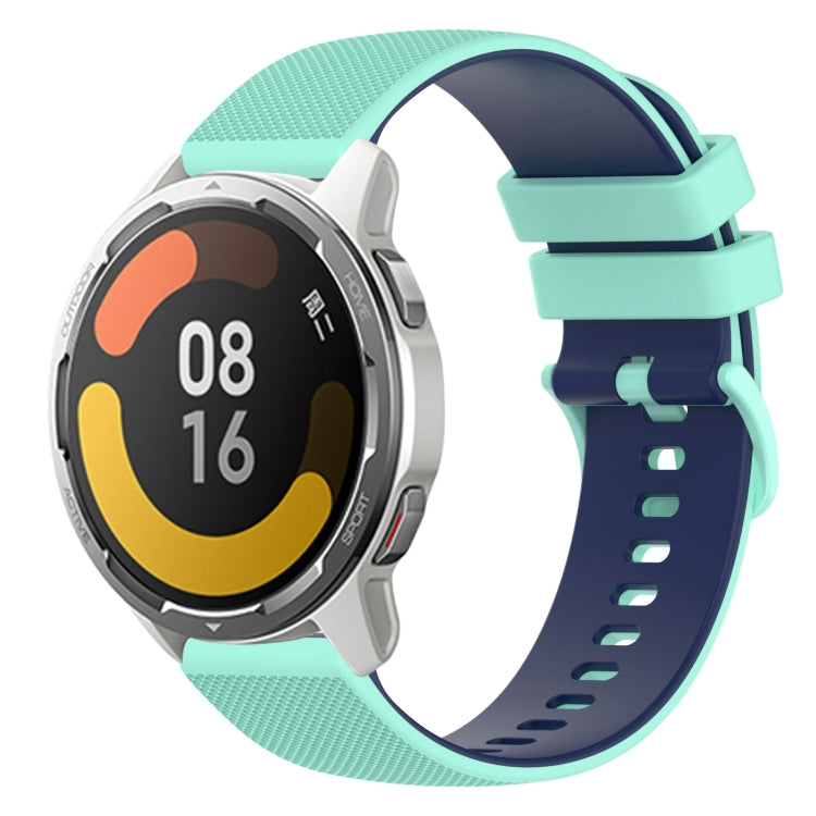 For Xiaomi Watch Color 2 22mm Checkered Two-Color Silicone Watch Band