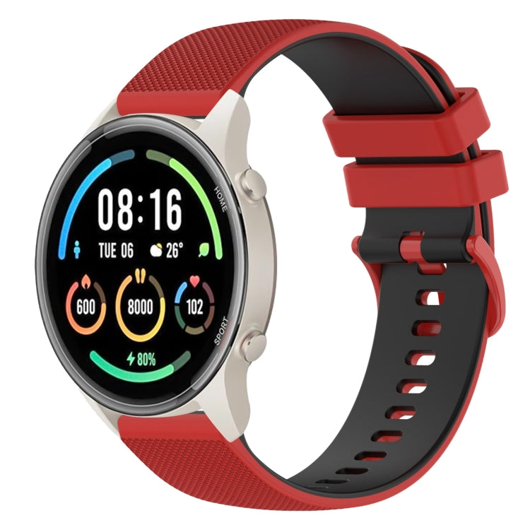 For Xiaomi Watch Sport 22mm Checkered Two-Color Silicone Watch Band