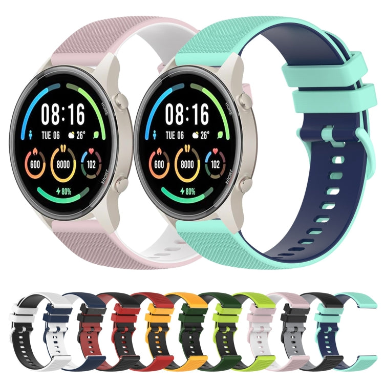 For Xiaomi Watch Sport 22mm Checkered Two-Color Silicone Watch Band