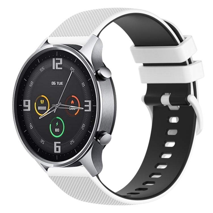 For Xiaomi Watch Color 22mm Checkered Two-Color Silicone Watch Band
