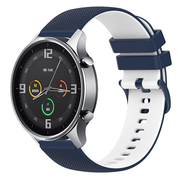 For Xiaomi Watch Color 22mm Checkered Two-Color Silicone Watch Band