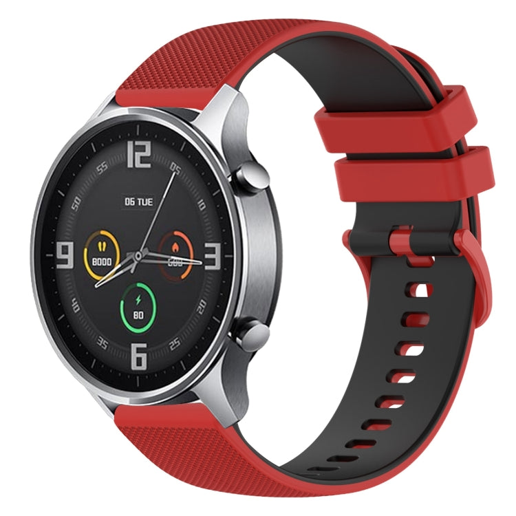 For Xiaomi Watch Color 22mm Checkered Two-Color Silicone Watch Band