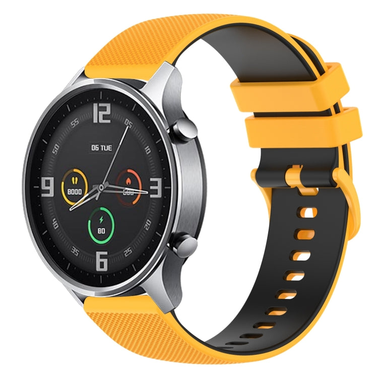 For Xiaomi Watch Color 22mm Checkered Two-Color Silicone Watch Band