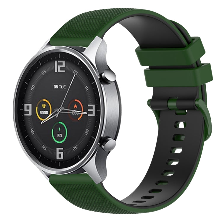 For Xiaomi Watch Color 22mm Checkered Two-Color Silicone Watch Band