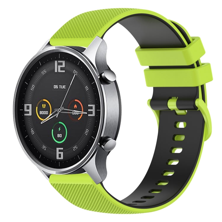 For Xiaomi Watch Color 22mm Checkered Two-Color Silicone Watch Band