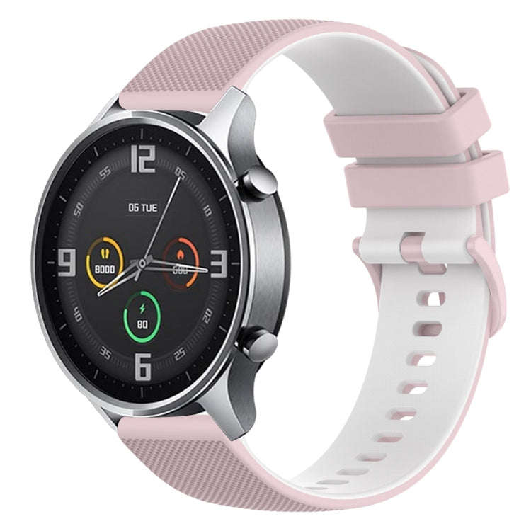 For Xiaomi Watch Color 22mm Checkered Two-Color Silicone Watch Band