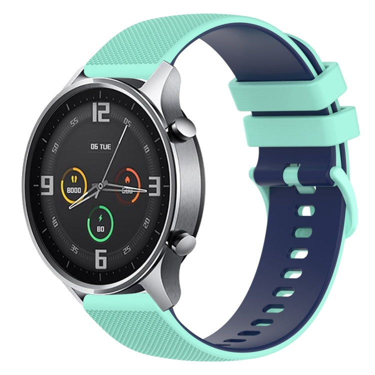For Xiaomi Watch Color 22mm Checkered Two-Color Silicone Watch Band