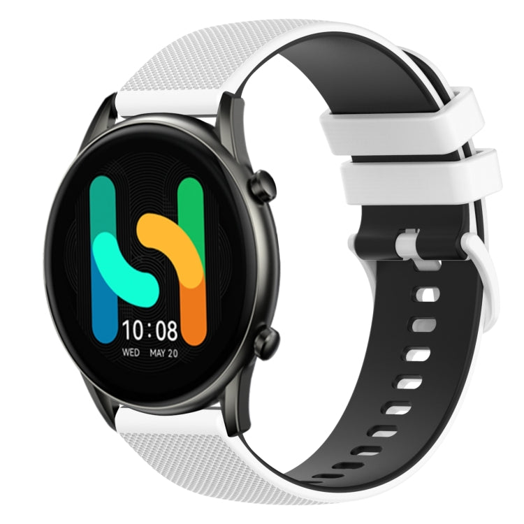 For  Xiaomi Haylou RT2 LS10 22mm Checkered Two-Color Silicone Watch Band
