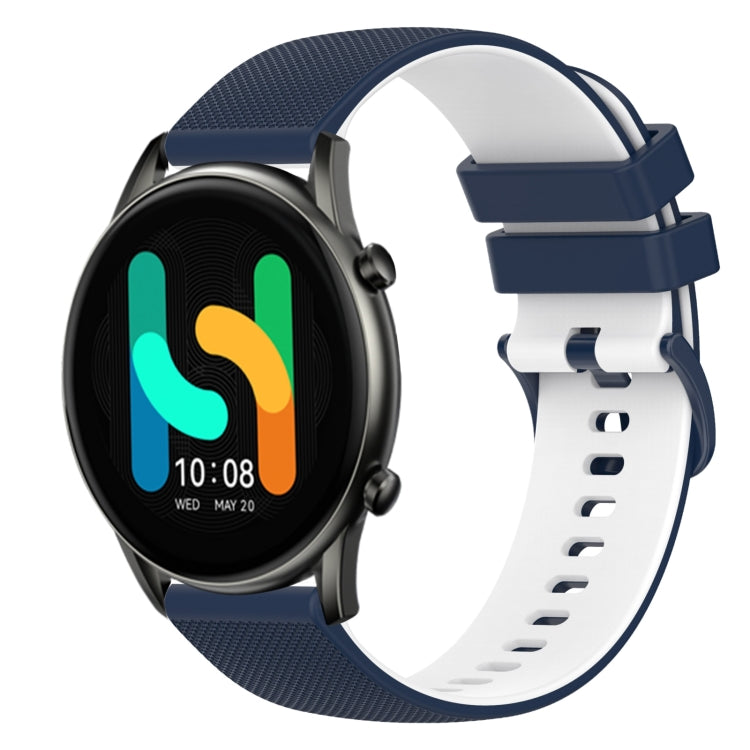 For  Xiaomi Haylou RT2 LS10 22mm Checkered Two-Color Silicone Watch Band