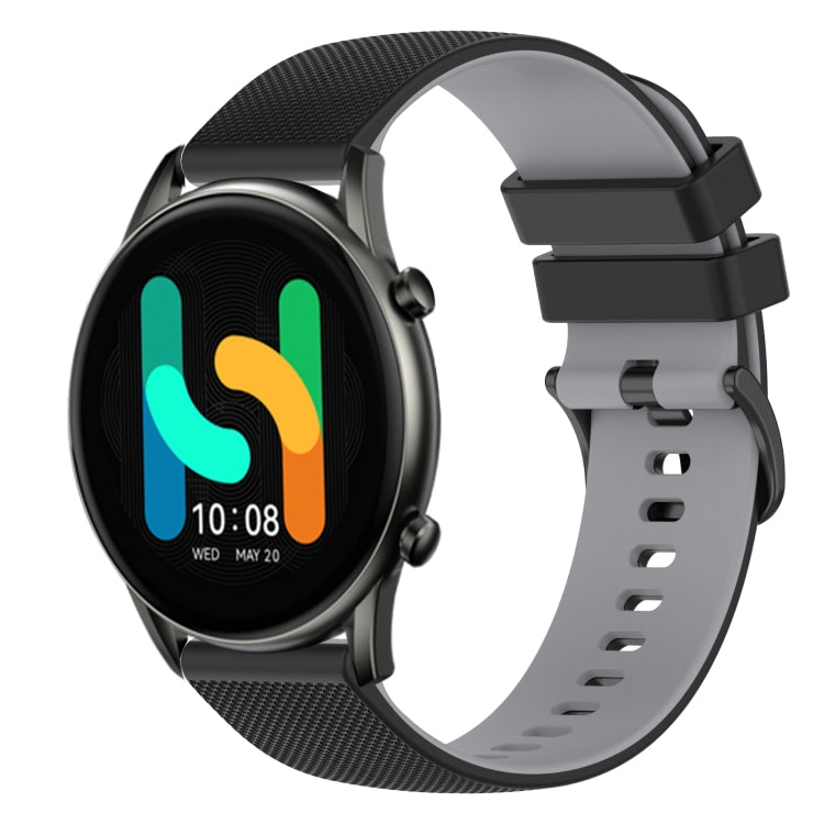 For  Xiaomi Haylou RT2 LS10 22mm Checkered Two-Color Silicone Watch Band