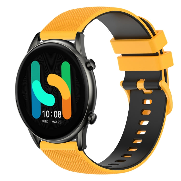 For  Xiaomi Haylou RT2 LS10 22mm Checkered Two-Color Silicone Watch Band