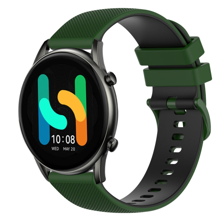 For  Xiaomi Haylou RT2 LS10 22mm Checkered Two-Color Silicone Watch Band
