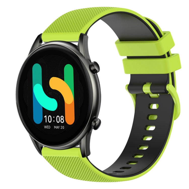 For  Xiaomi Haylou RT2 LS10 22mm Checkered Two-Color Silicone Watch Band