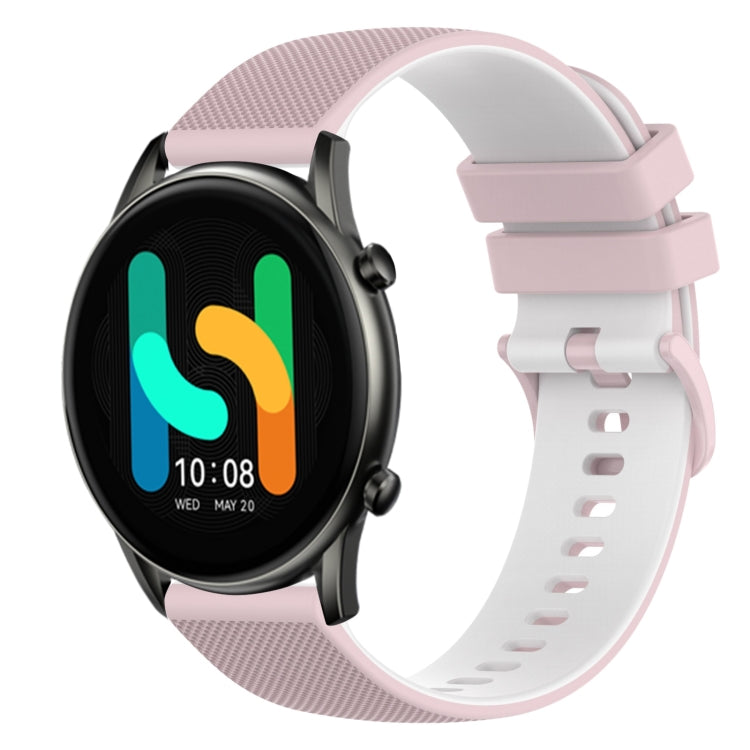 For  Xiaomi Haylou RT2 LS10 22mm Checkered Two-Color Silicone Watch Band