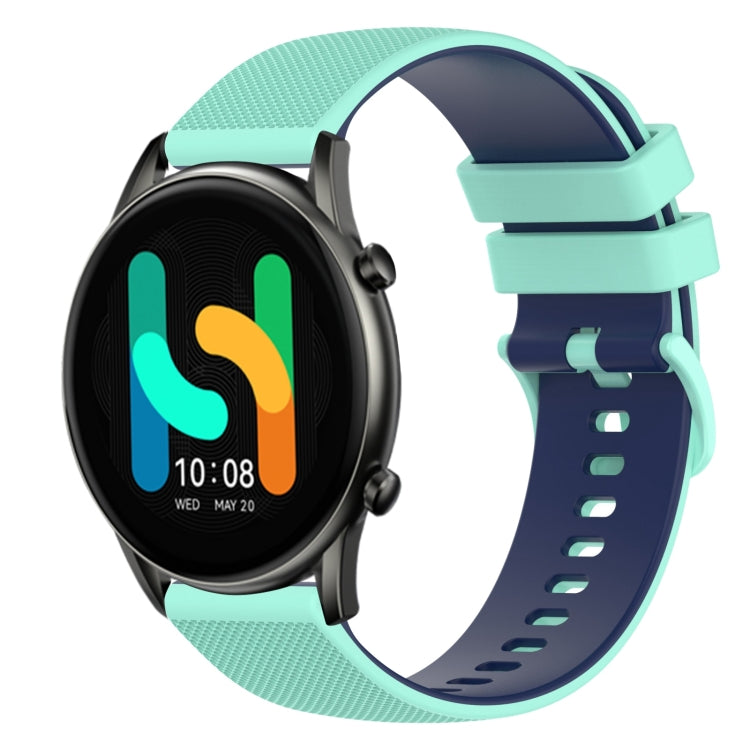 For  Xiaomi Haylou RT2 LS10 22mm Checkered Two-Color Silicone Watch Band