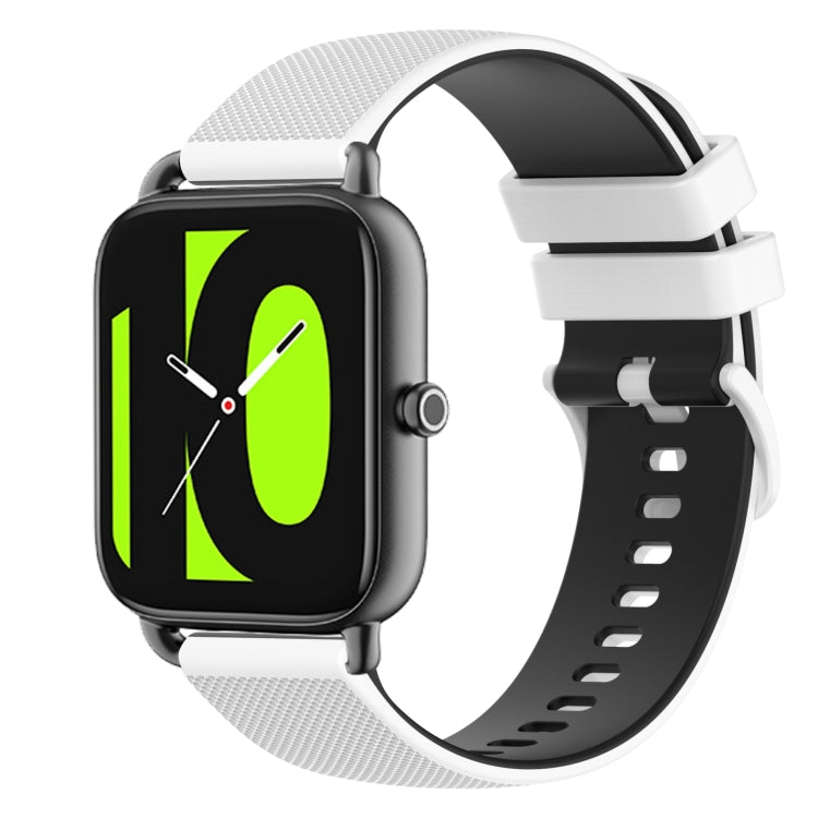 For Xiaomi Haylou RS4 LS12 22mm Checkered Two-Color Silicone Watch Band