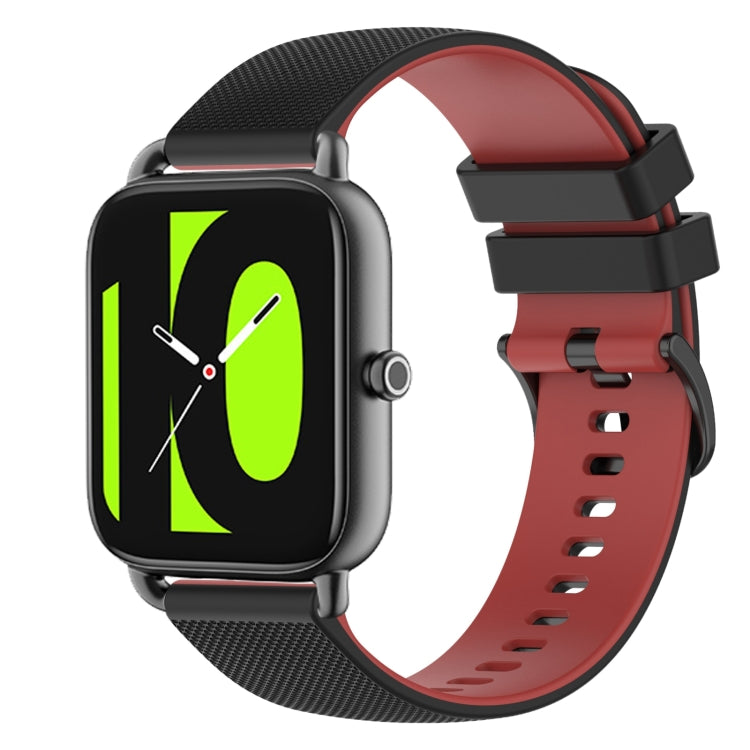 For Xiaomi Haylou RS4 LS12 22mm Checkered Two-Color Silicone Watch Band