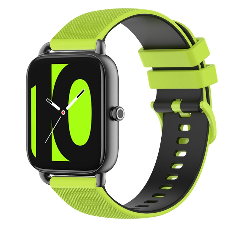 For Xiaomi Haylou RS4 LS12 22mm Checkered Two-Color Silicone Watch Band