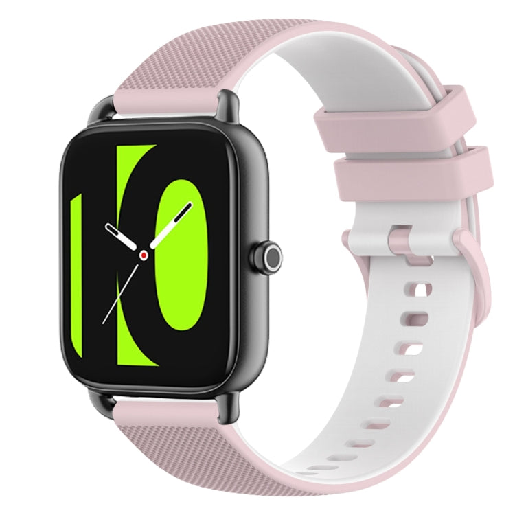 For Xiaomi Haylou RS4 LS12 22mm Checkered Two-Color Silicone Watch Band