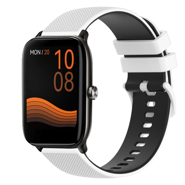 For Xiaomi Haylou GST LS09B 22mm Checkered Two-Color Silicone Watch Band