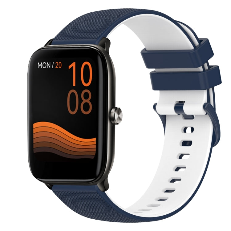 For Xiaomi Haylou GST LS09B 22mm Checkered Two-Color Silicone Watch Band