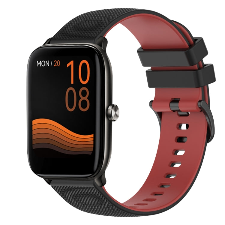 For Xiaomi Haylou GST LS09B 22mm Checkered Two-Color Silicone Watch Band