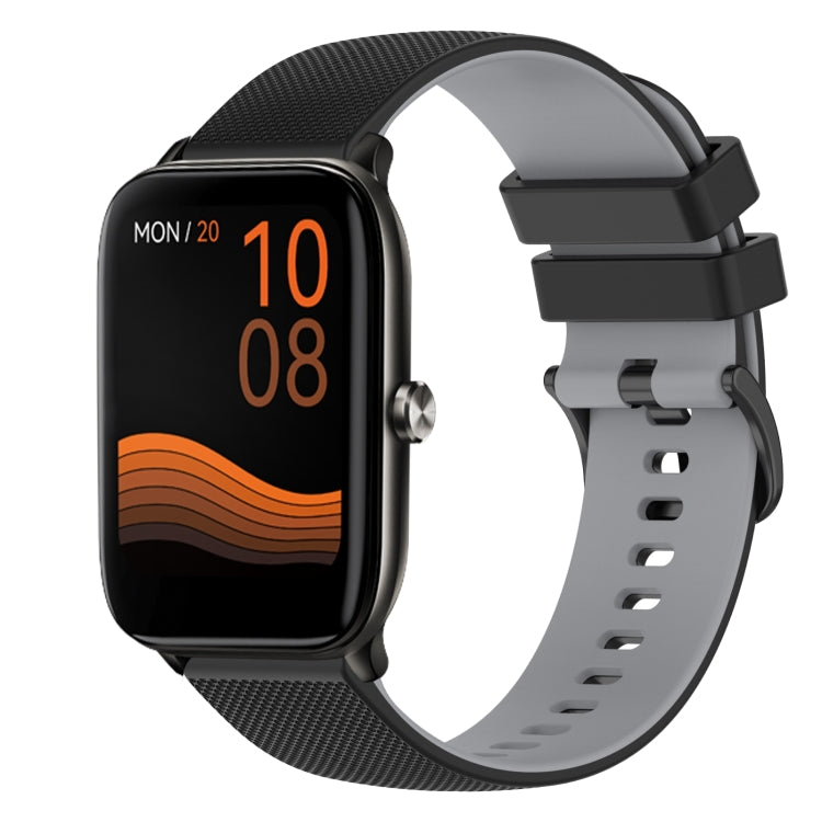 For Xiaomi Haylou GST LS09B 22mm Checkered Two-Color Silicone Watch Band