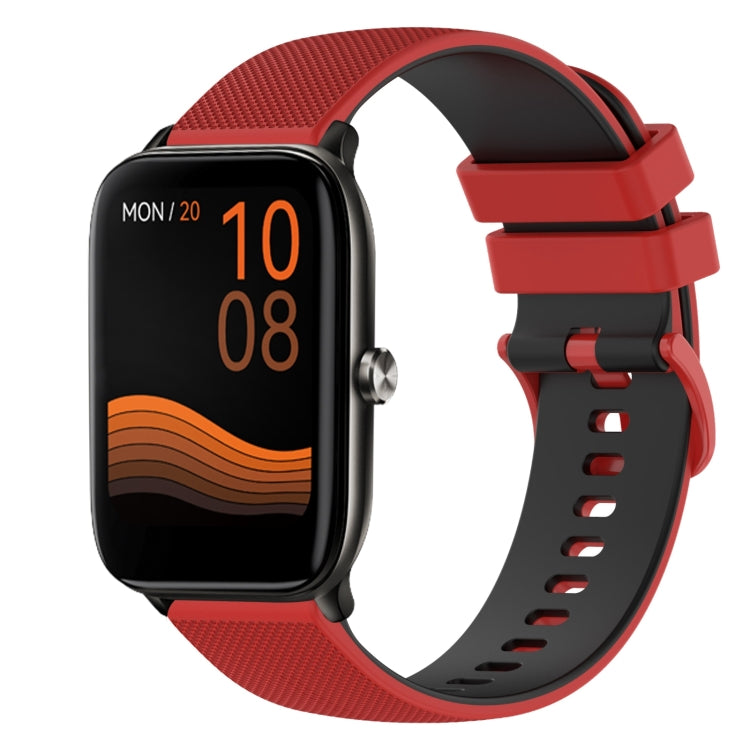For Xiaomi Haylou GST LS09B 22mm Checkered Two-Color Silicone Watch Band