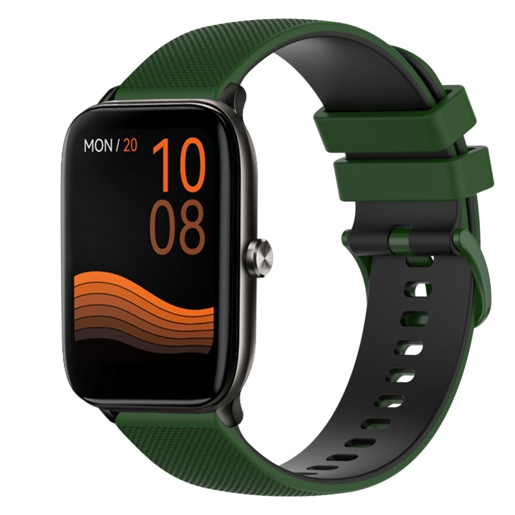 For Xiaomi Haylou GST LS09B 22mm Checkered Two-Color Silicone Watch Band