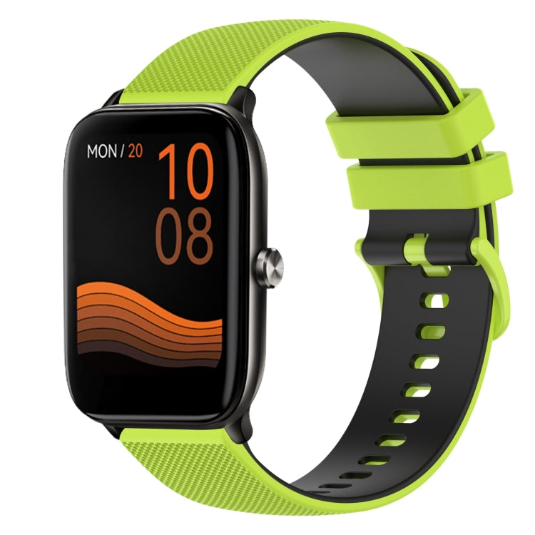For Xiaomi Haylou GST LS09B 22mm Checkered Two-Color Silicone Watch Band