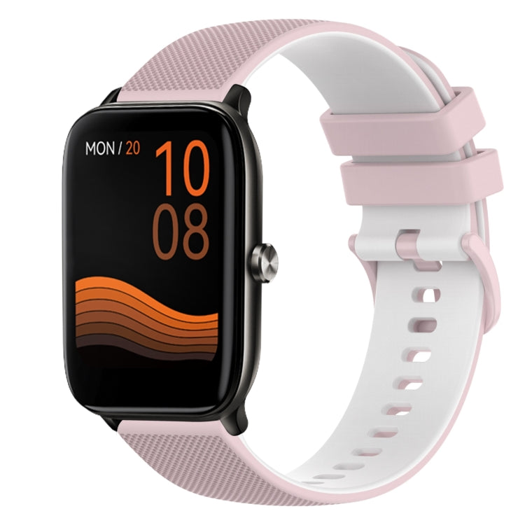 For Xiaomi Haylou GST LS09B 22mm Checkered Two-Color Silicone Watch Band