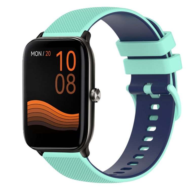 For Xiaomi Haylou GST LS09B 22mm Checkered Two-Color Silicone Watch Band