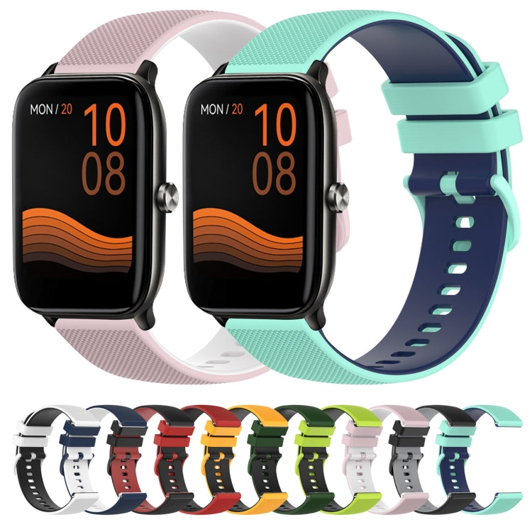 For Xiaomi Haylou GST LS09B 22mm Checkered Two-Color Silicone Watch Band