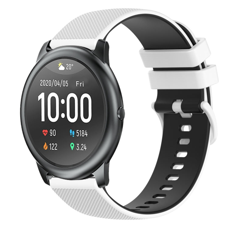 For Xiaomi Haylou RT LS05S 22mm Checkered Two-Color Silicone Watch Band