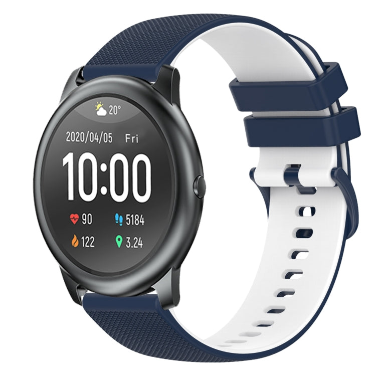 For Xiaomi Haylou RT LS05S 22mm Checkered Two-Color Silicone Watch Band